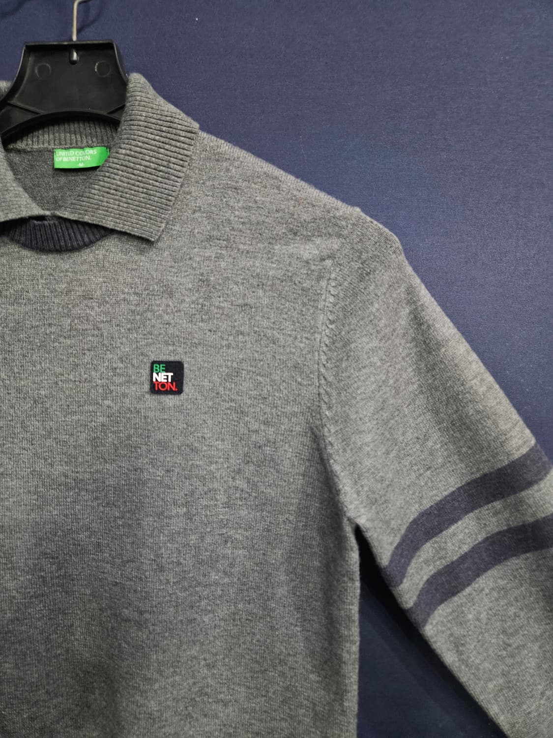 베네통 유나이티드 그레이컬러 남성 슬림핏 95 카라니트  상품이미지4