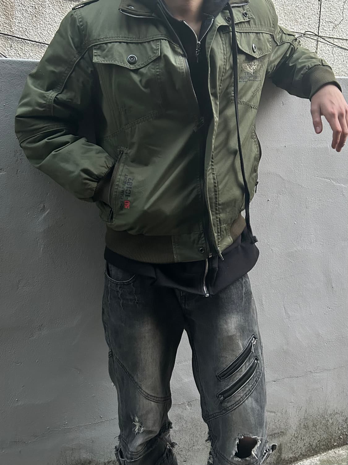 *Rare* 2000s 캠프5 밀리터리 카키 MA-1 자켓 상품이미지2