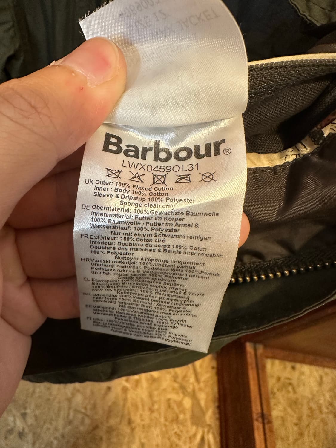 바버 비드넬 왁스 자켓 UK12 사이즈 (M) 상품이미지7