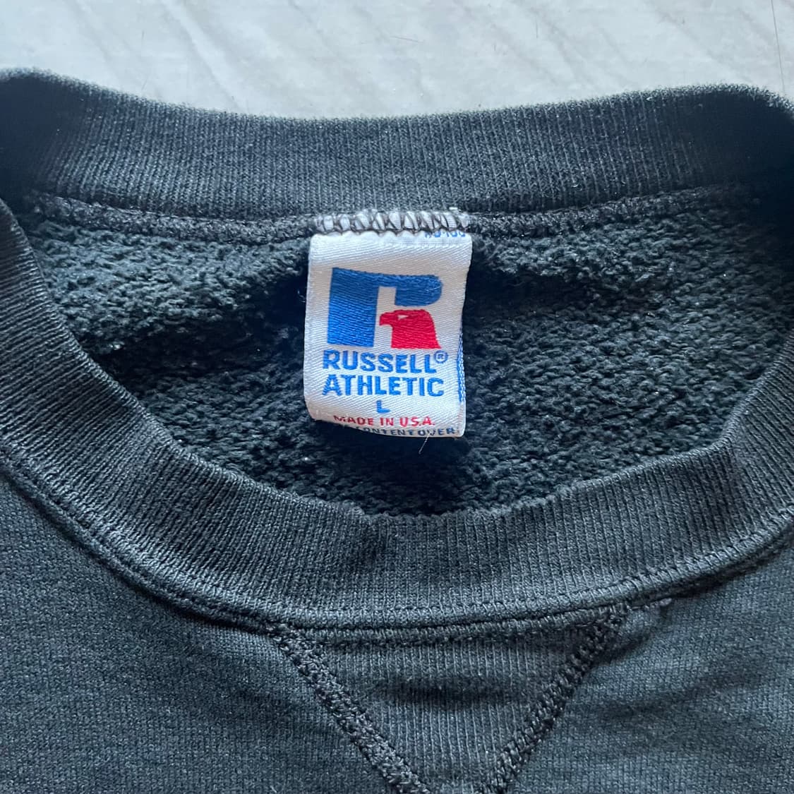 [L] 90s USA Russell 스웻 러셀 맨투맨 블랙 상품이미지3