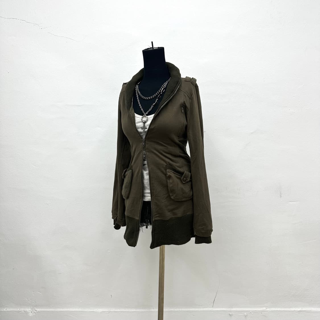 Khaki pocket detail long jacket 상품이미지2