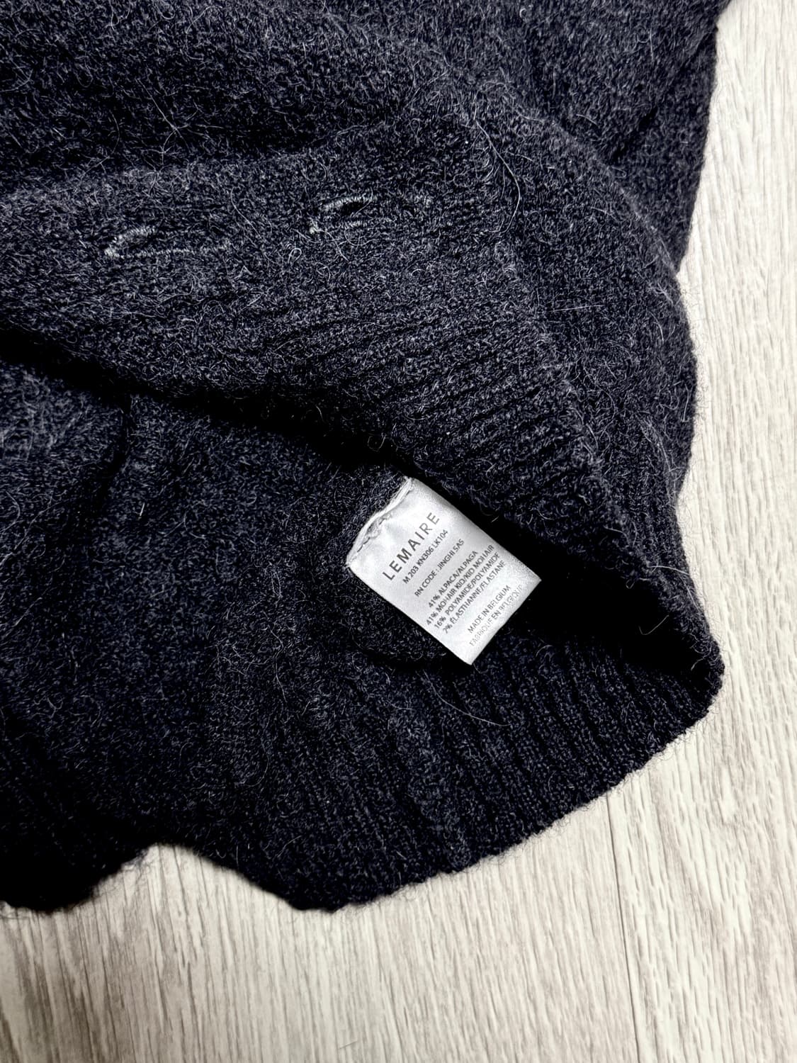 LEMAIRE 20FW 오버사이즈드 모헤어 알파카 가디건 블랙 M 상품이미지5