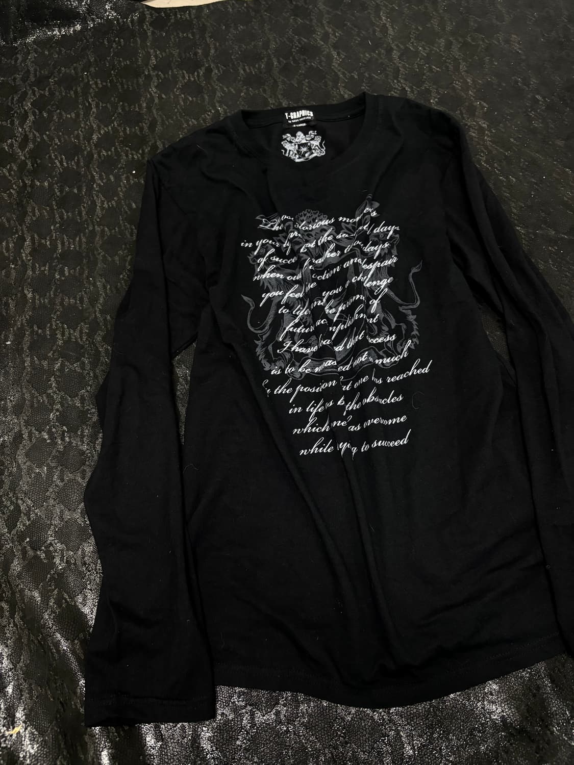 “Vintage” Y2K Lettering Gothic Print Sle 상품이미지2