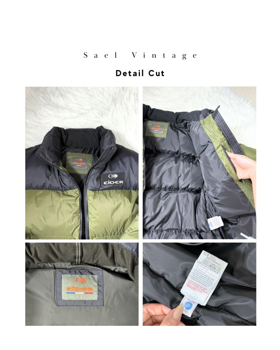 아이더 크레도 덕다운자켓 숏패딩 카키 L 상품이미지6