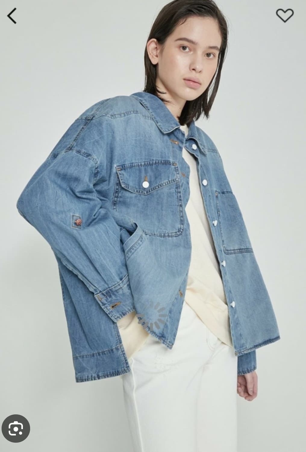 한섬 시스템 2021 오버핏 워시드 데님 셔츠 자켓 82-94-160 상품이미지1