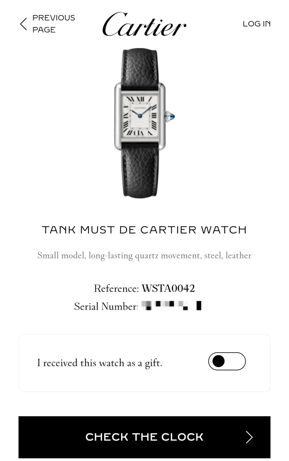 까르띠에 신형 탱크 머스트 스틸 S 쿼츠 여성시계 24년 상품이미지7