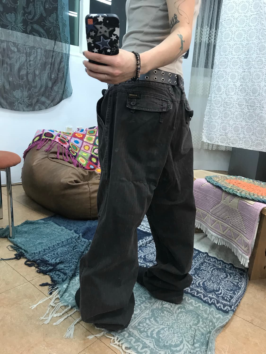 베이직하우스 더블니 퍼티그팬츠 상품이미지2