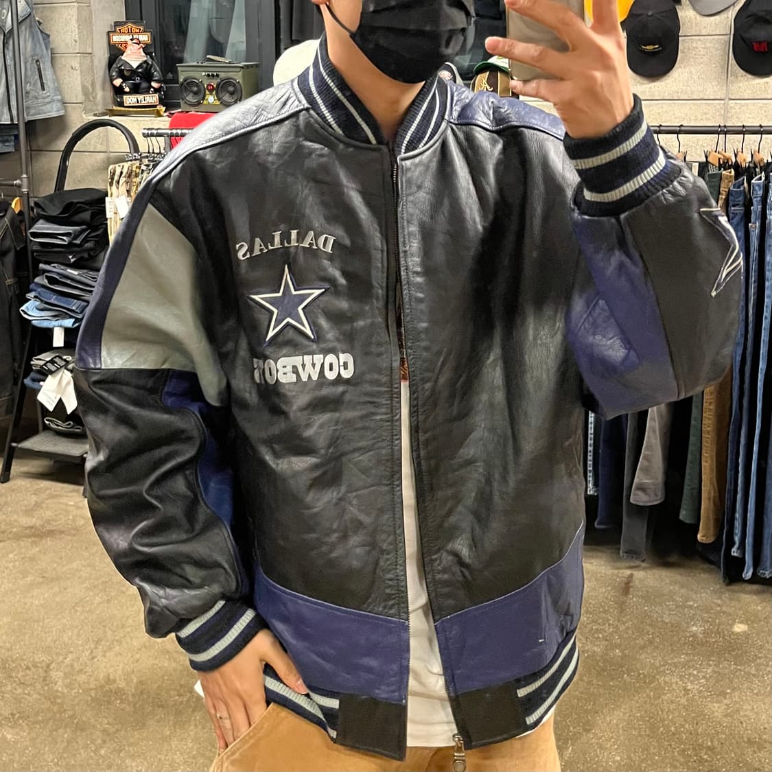 90s NFL 댈러스 카우보이 가죽 바시티 (110) 상품이미지7