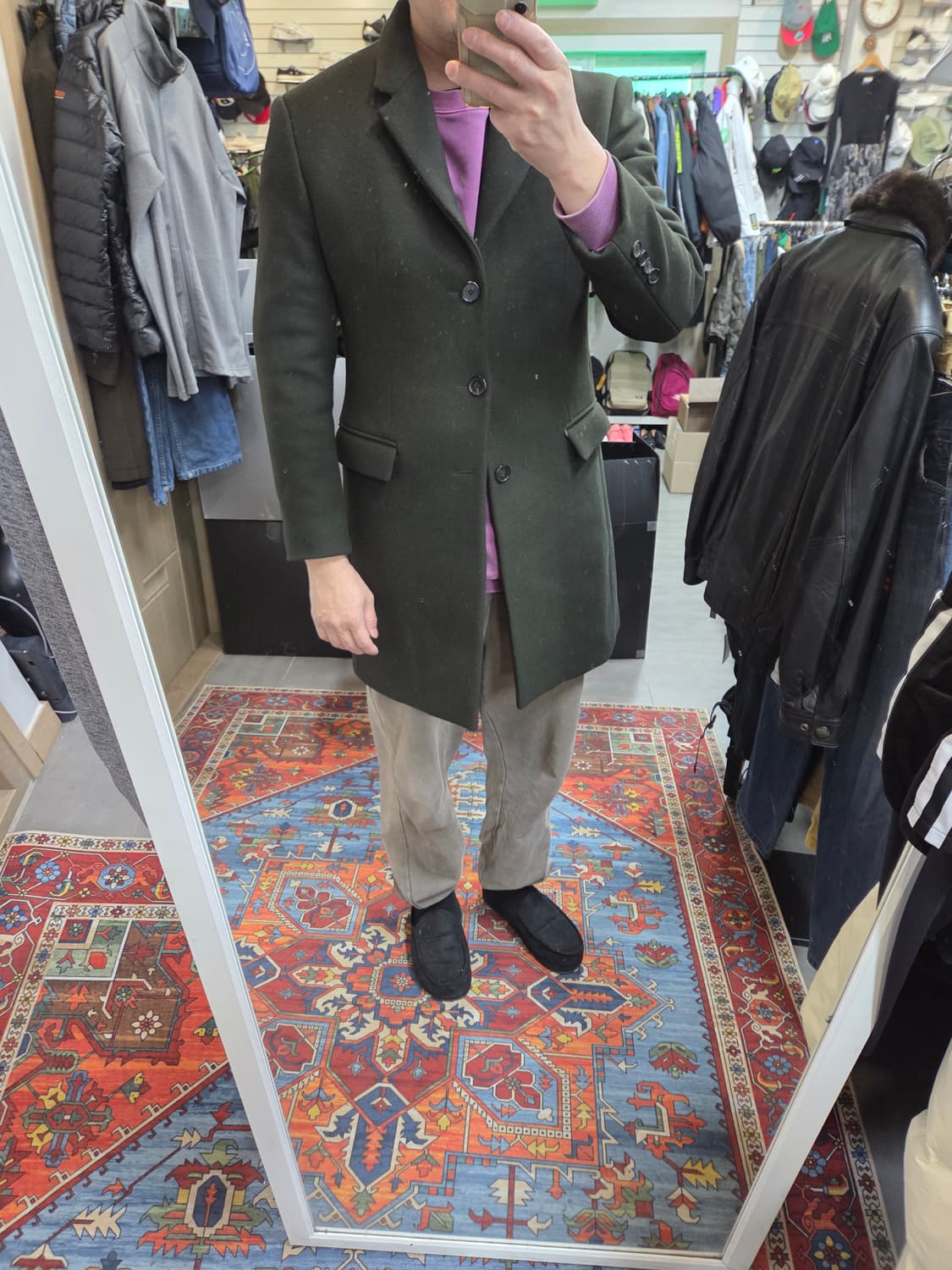 시스템옴므 캐시미어 블렌드 울 코트 대략 L 상품이미지6