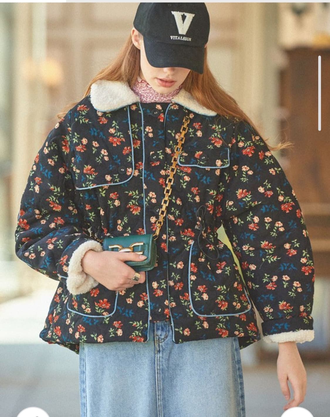 바이탈싸인 플라워 코듀로이 플리스 자켓  상품이미지1