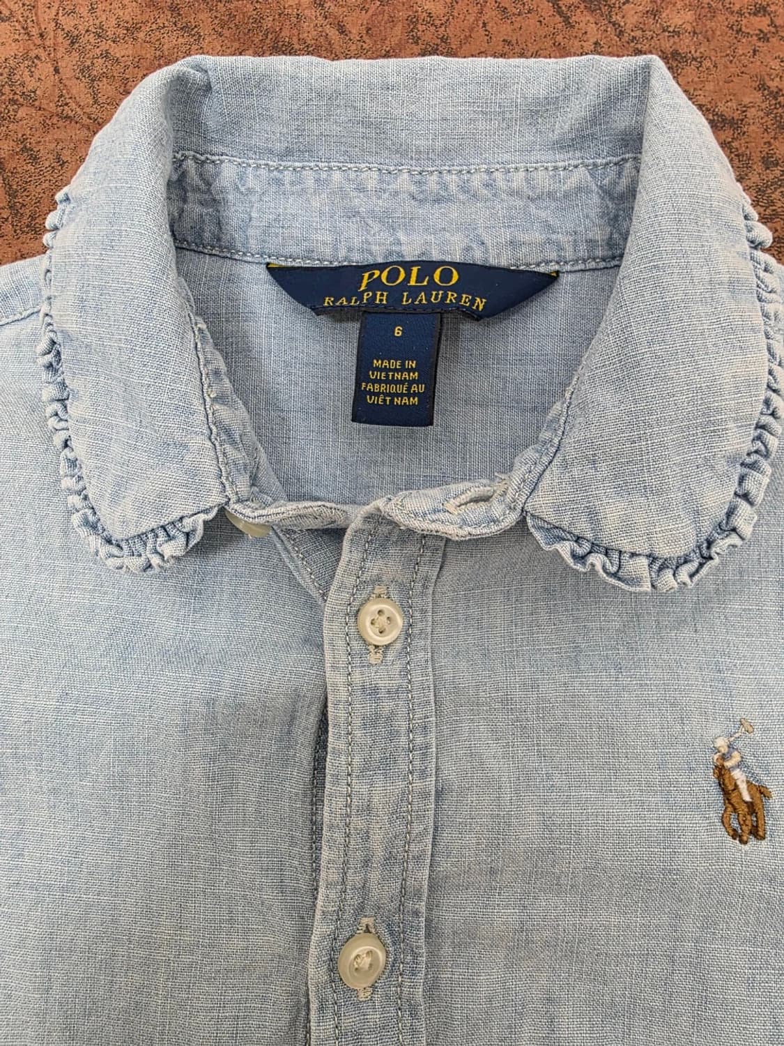 폴로랄프로렌 여아 러플 샴브레이 셔츠/블라우스 6세용 상품이미지2