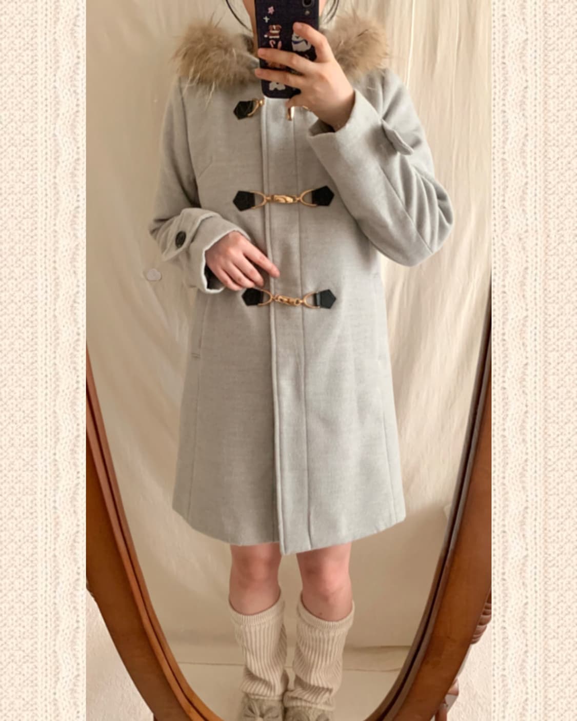 ingni 그레이 더플 코트 상품이미지3