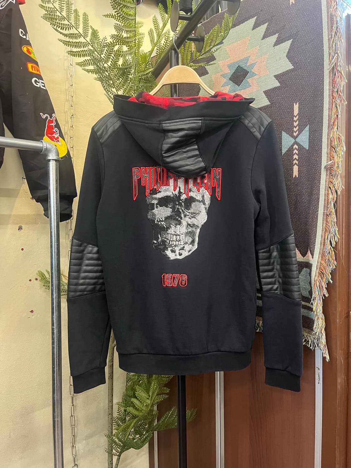 필립 플레인 주니어 레더 패널 후드집업 #csz765 상품이미지1