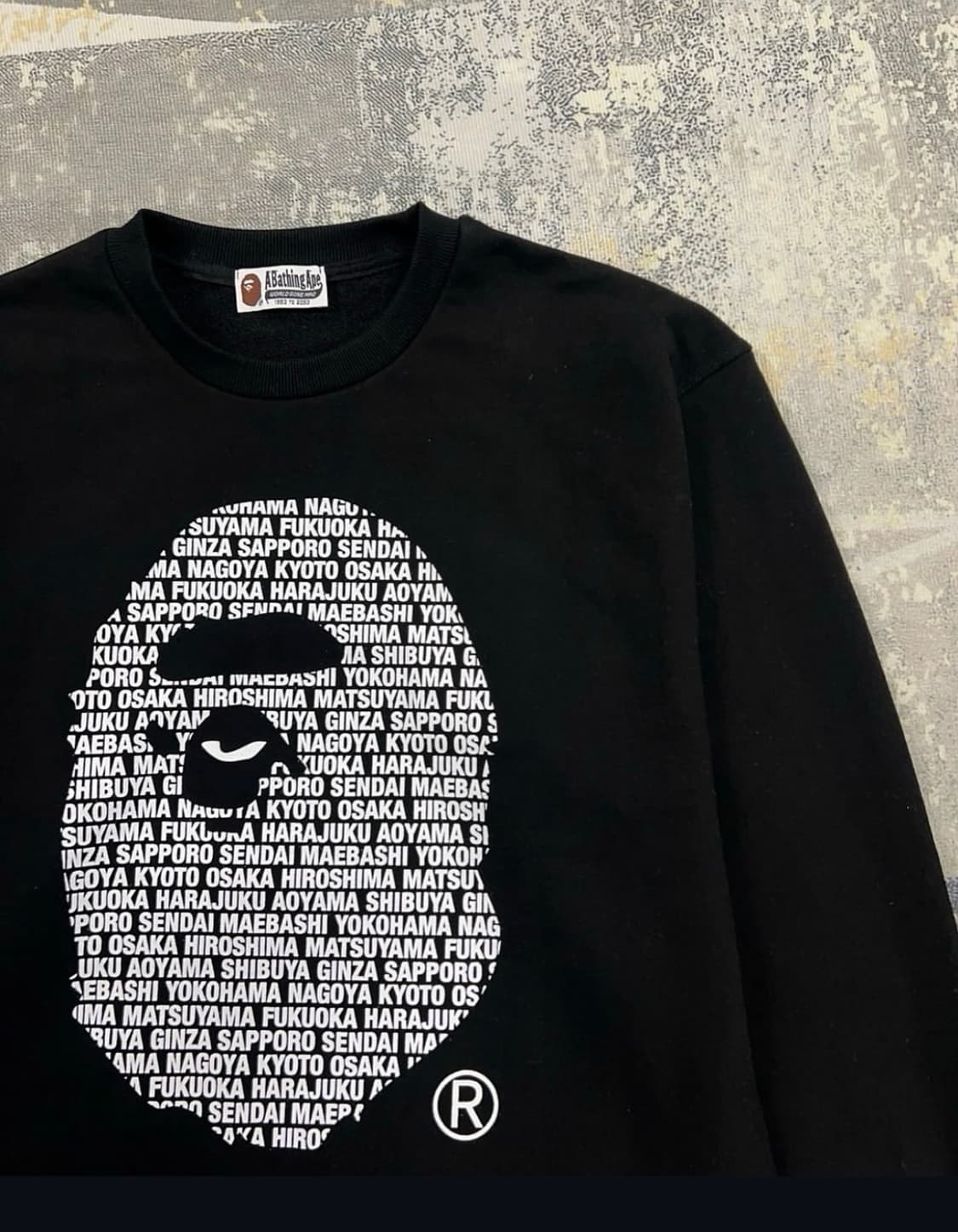 베이프 Bape 레터링헤드로고 맨투맨 블랙 상품이미지3