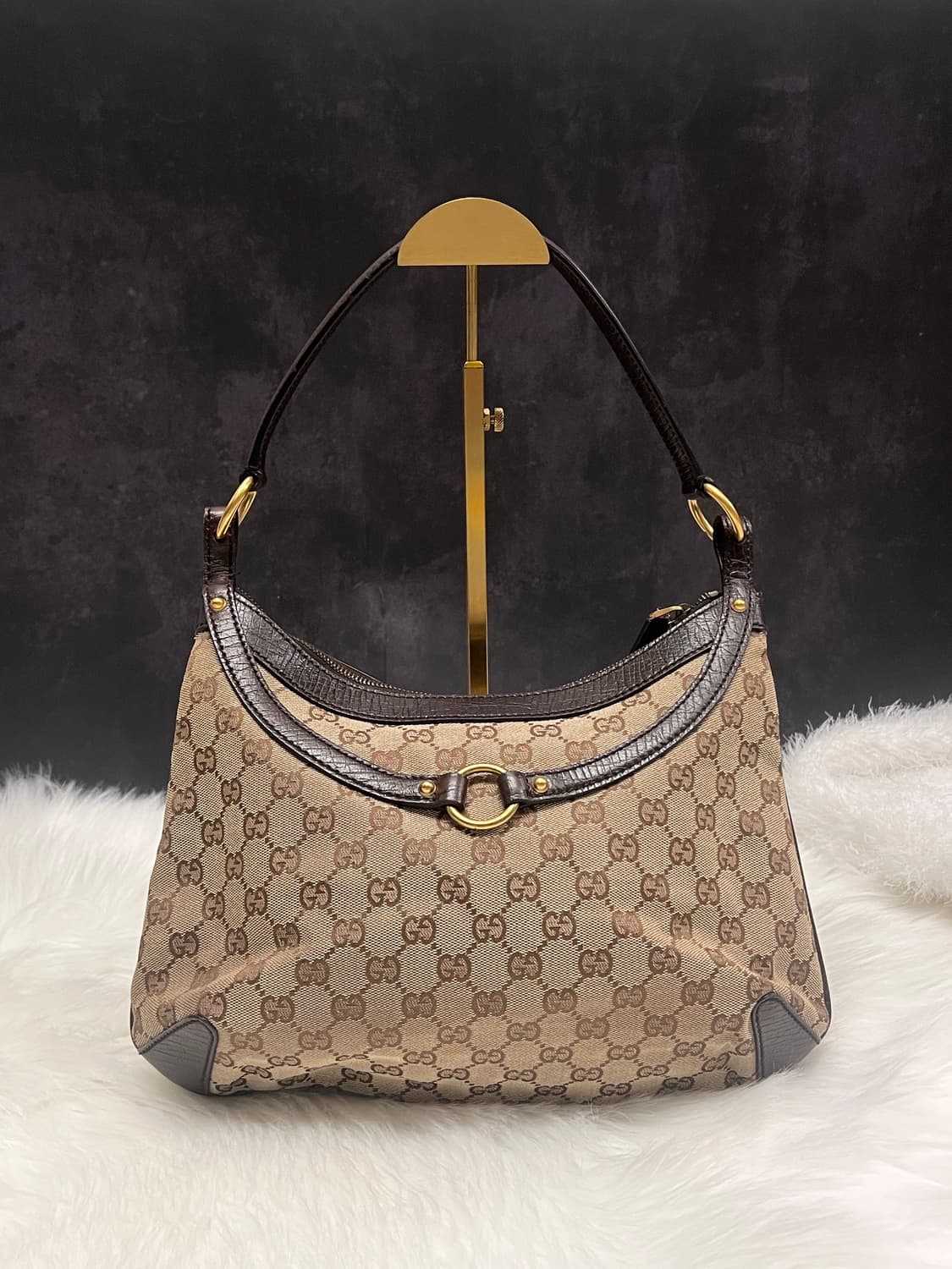 Gucci 구찌 GG 캔버스 홀스빗 모노그램 브라운 숄더백 핸드백 상품이미지6