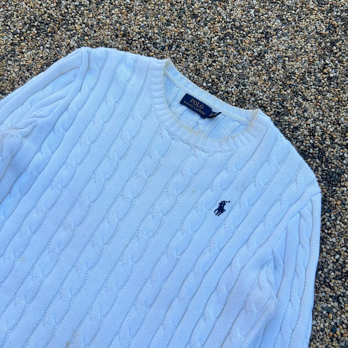 폴로 랄프로렌(polo ralph lauren) 화이트 케이블 니트 상품이미지2