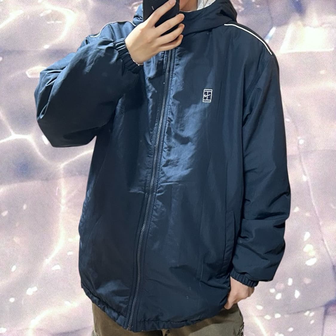 00s 나이키 리버시블 양면 후드 패딩 점퍼 화이트 네이비 100 L 상품이미지4