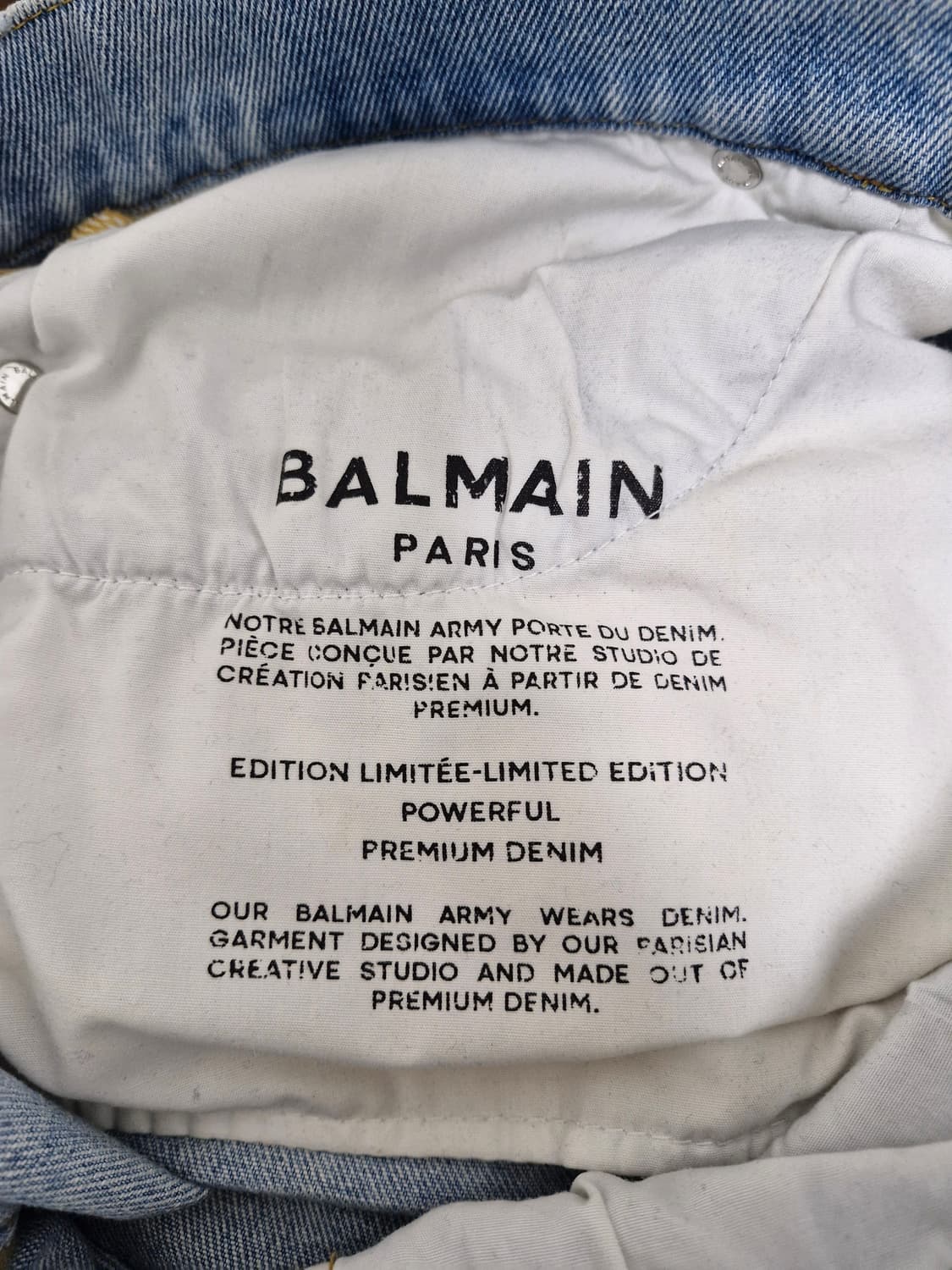 [29] 발망 신형 FW24 라이트 워싱 바이커 데님 진 상품이미지6