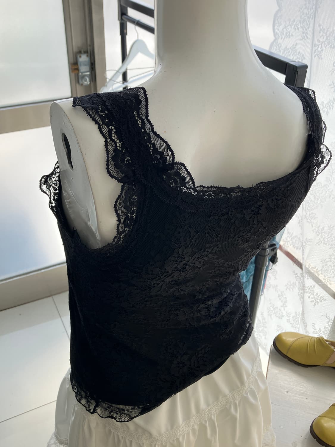 Axes Femme lace sheer bead sleeveless 상품이미지4