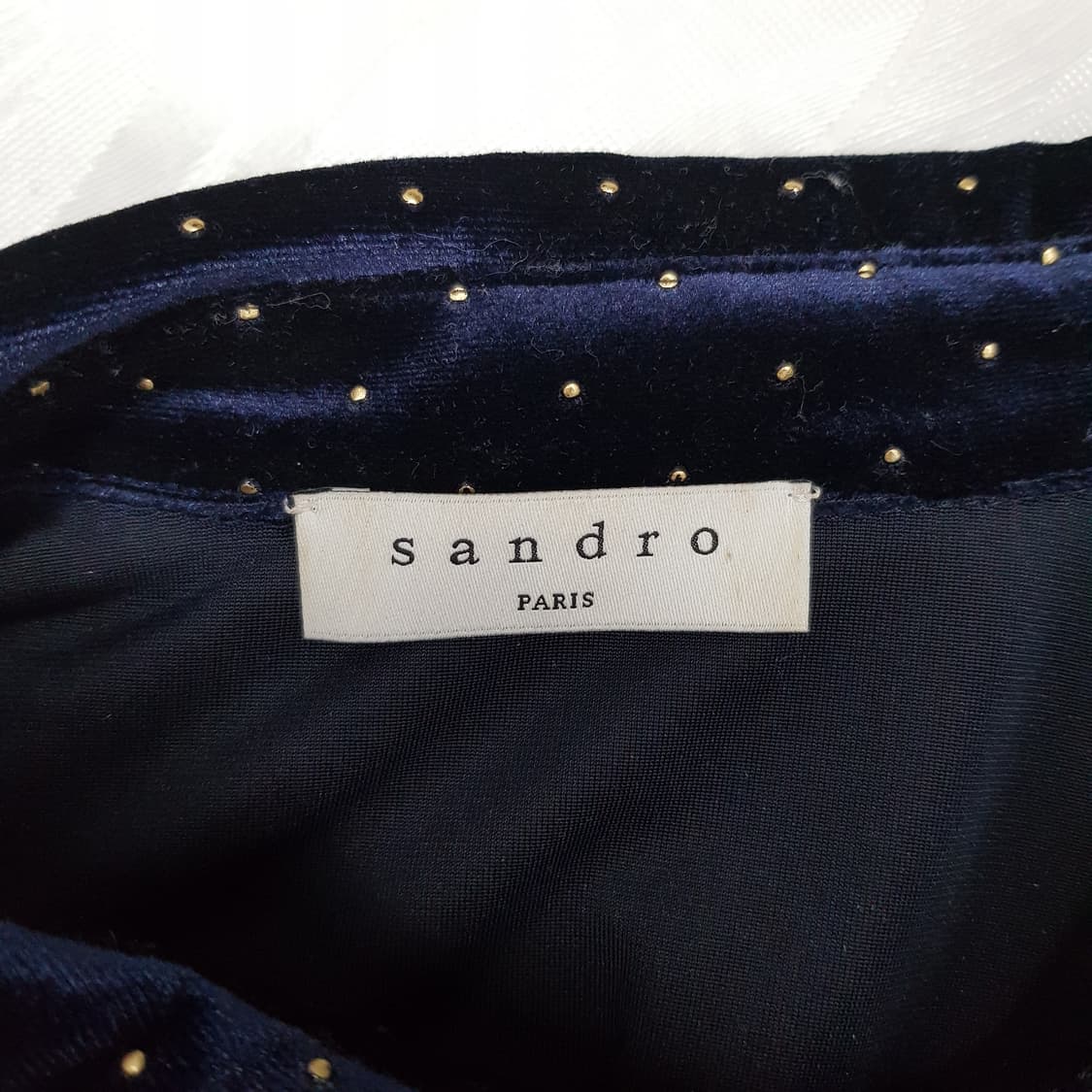 산드로 SANDRO 벨벳 도트  롱원피스 38사이즈 상품이미지7