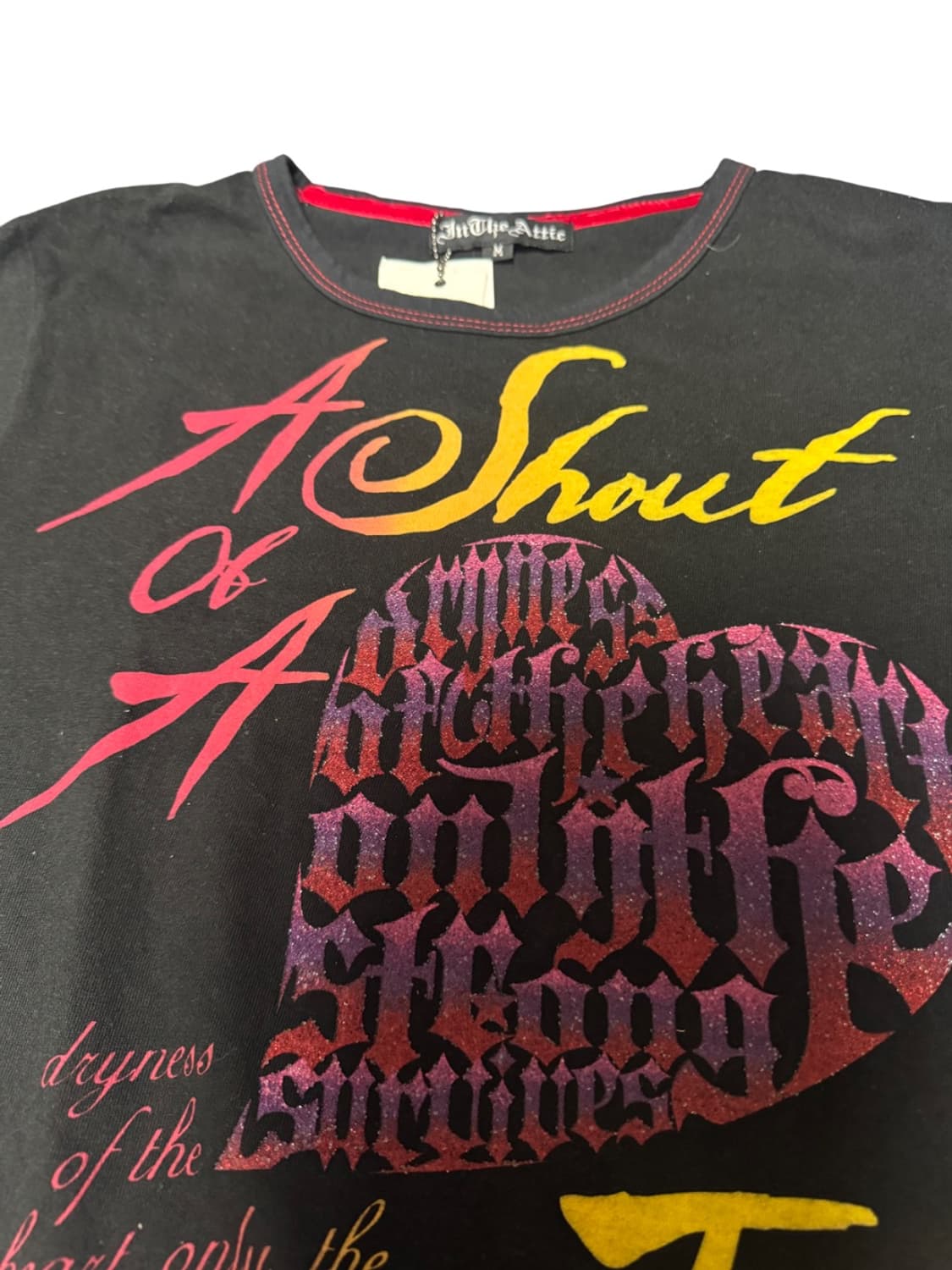 In the Attic Heart Printed Black T-Shirt 상품이미지2