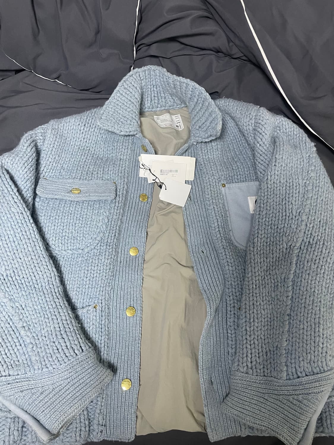 [2] 사카이 x 칼하트 니트 자켓 상품이미지1