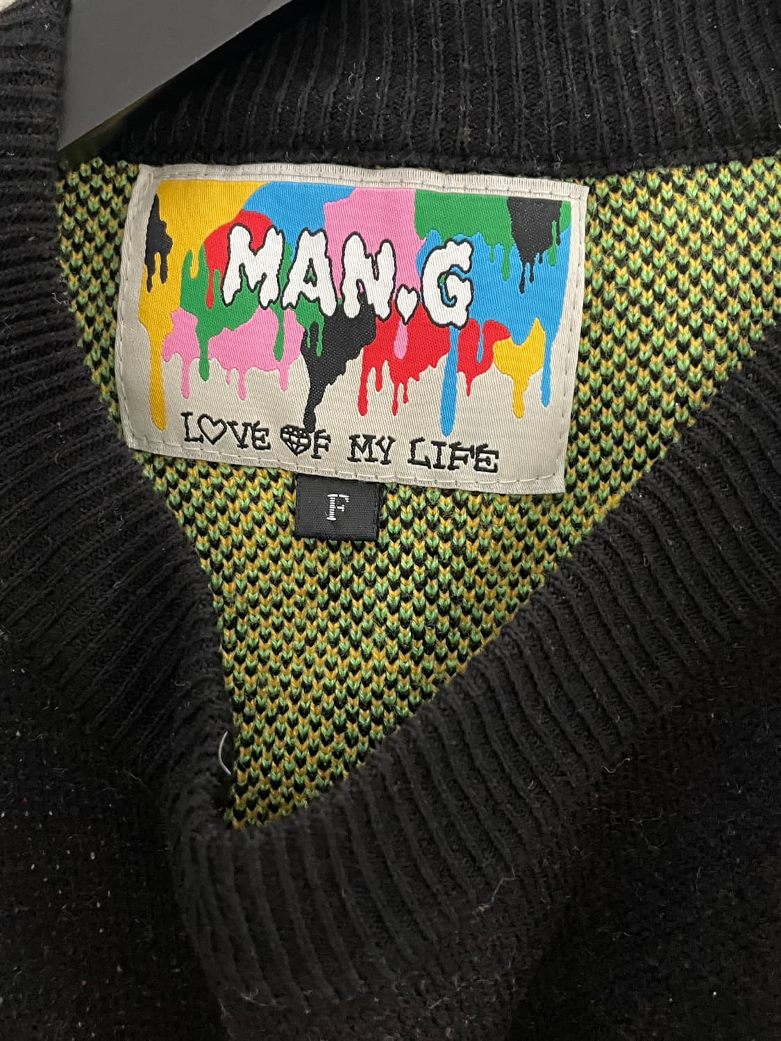 그라피스트 만지 MAN.G 그래픽 오버핏 니트 블랙 상품이미지3