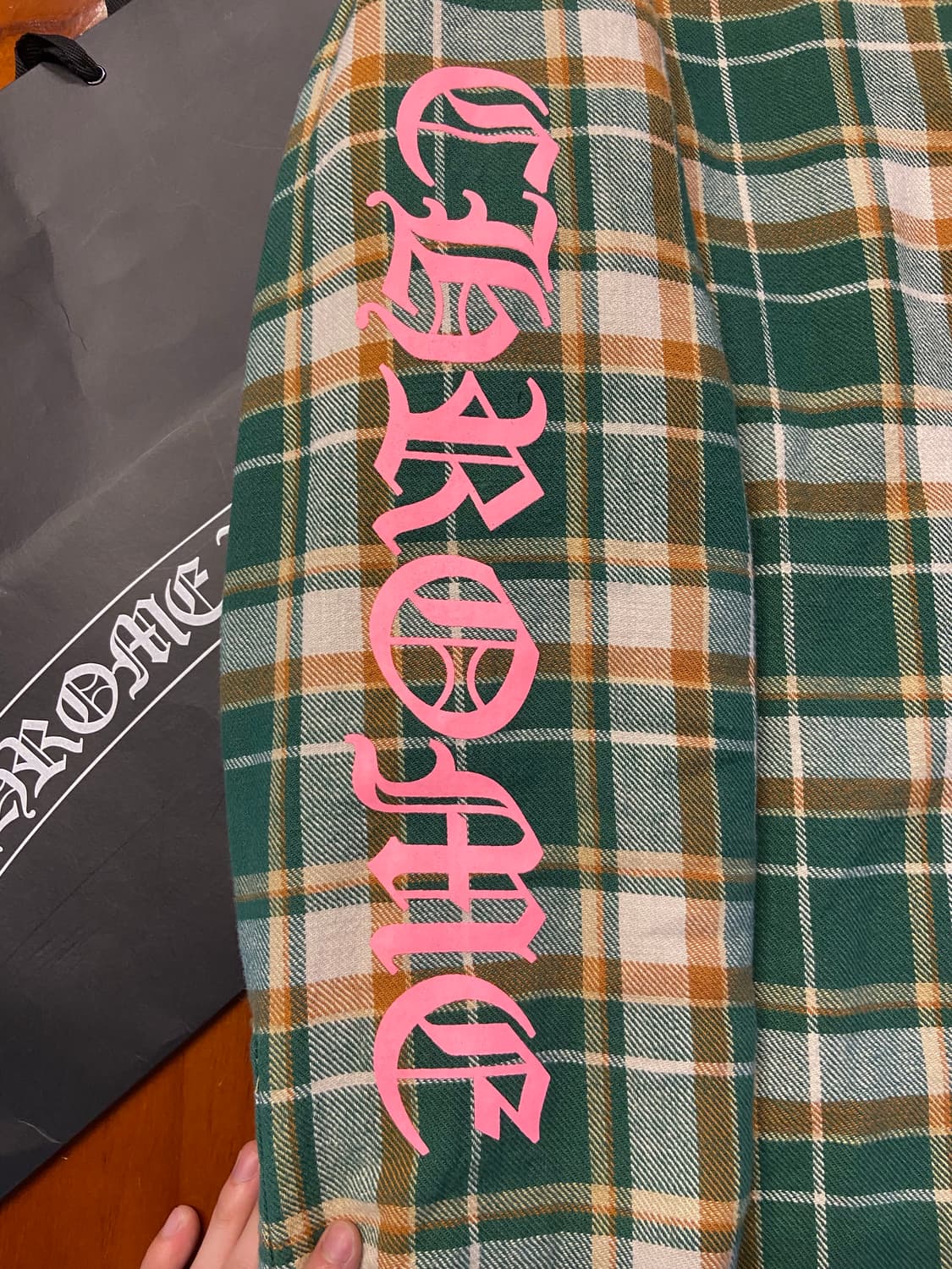 크롬하츠 레터링 체크 누빔셔츠 사이즈 m 상품이미지3