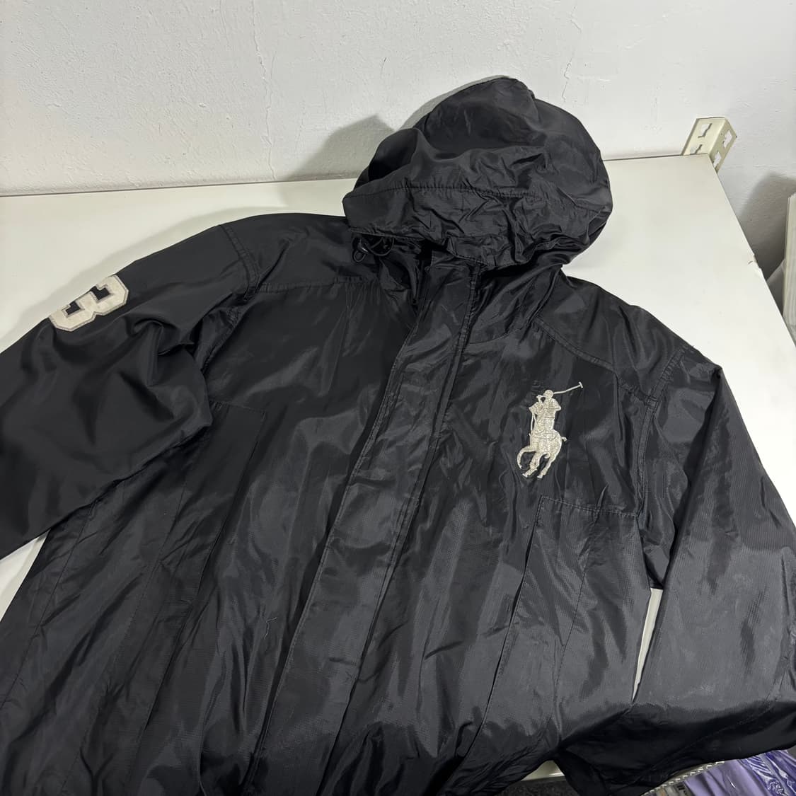 S 폴로 랄프로렌 블랙 빅로고 바람막이자켓 상품이미지2