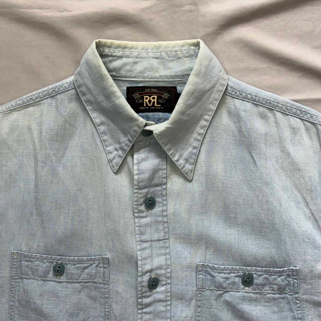 RRL 더블알엘 샴브레이 반팔 셔츠 상품이미지2