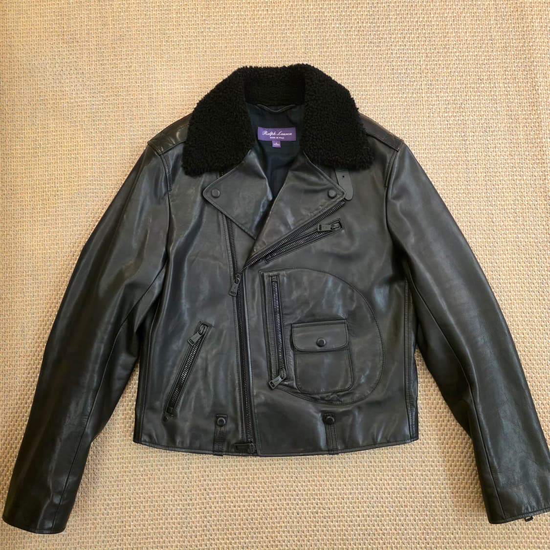 [명작] 랄프로렌 퍼플라벨 이탈리안 최고급 더블라이더 카프레더 자켓 상품이미지1