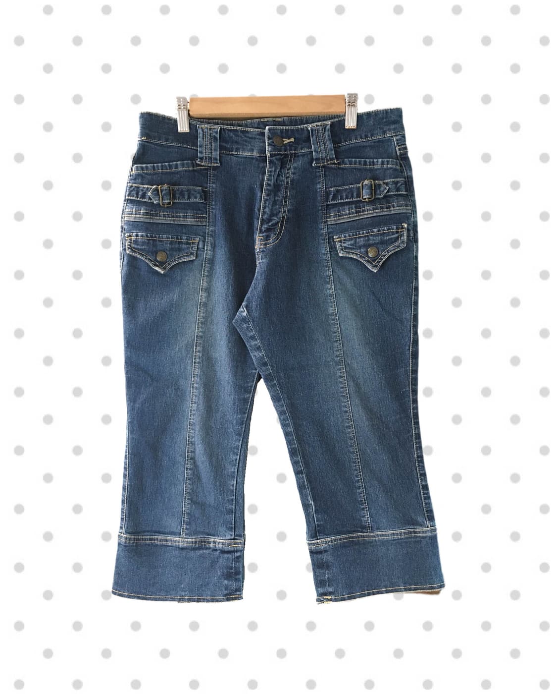 vintage pocket denim capri pants blue 상품이미지5