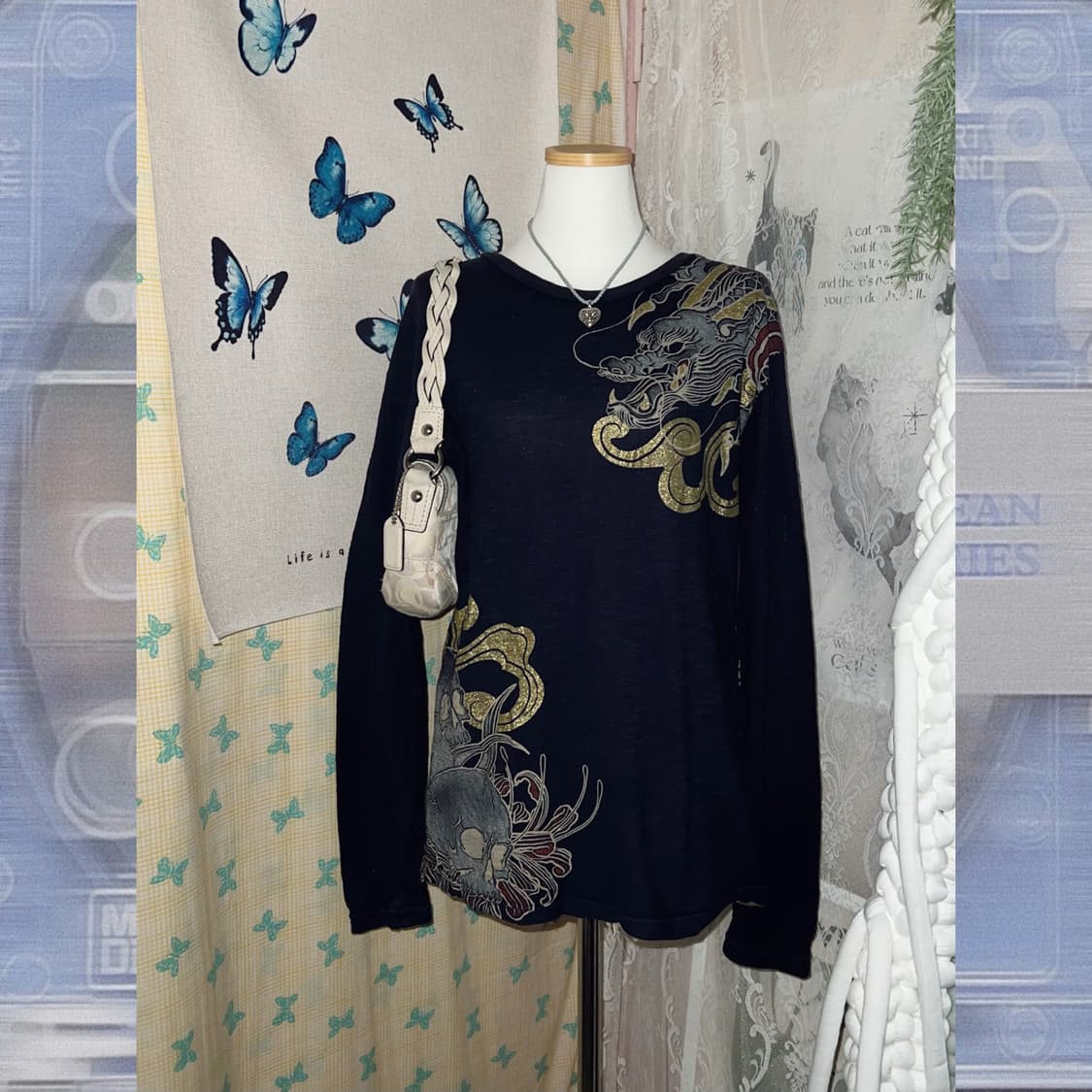 네이비 오리엔탈 롱 슬리브 상품이미지4