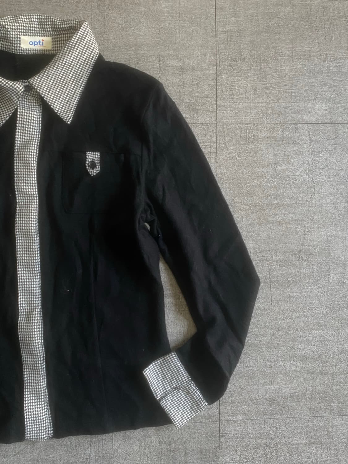 일본빈티지 Opti 핀터깔y2k긱시크 레이어드 셔츠집업폴로자켓 상품이미지2