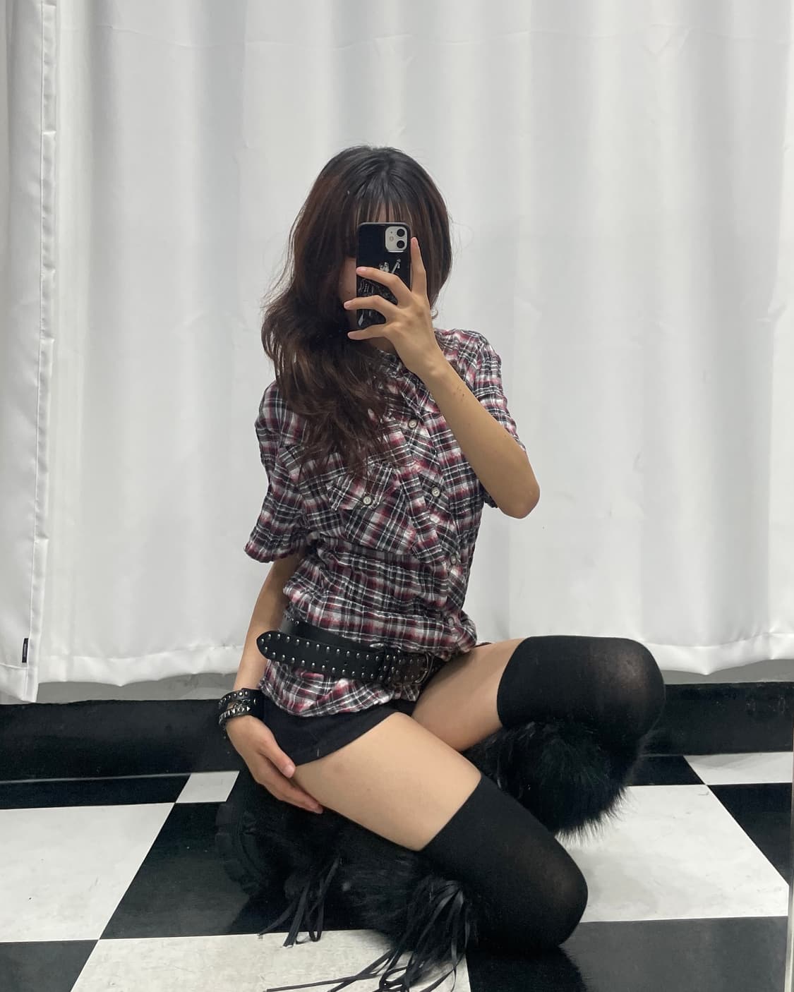 🎸백 프린팅 체크 숏슬리브 셔츠🎸 상품이미지3