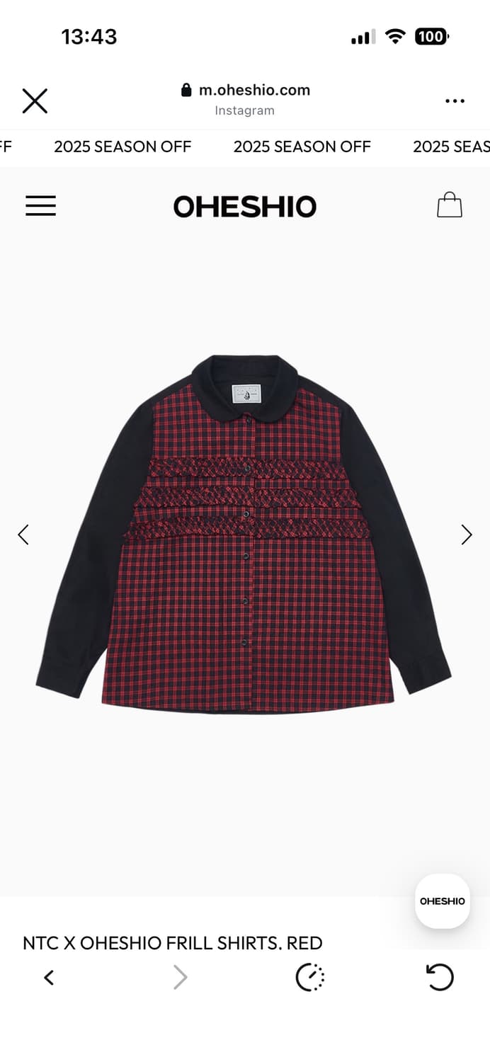 OHESHIO FRILL SHIRTS RED 상품이미지1