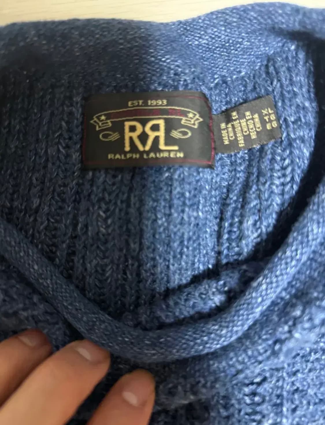 RRL 더블알엘 코튼 리넨 롤넥 스웨터 XL 상품이미지3