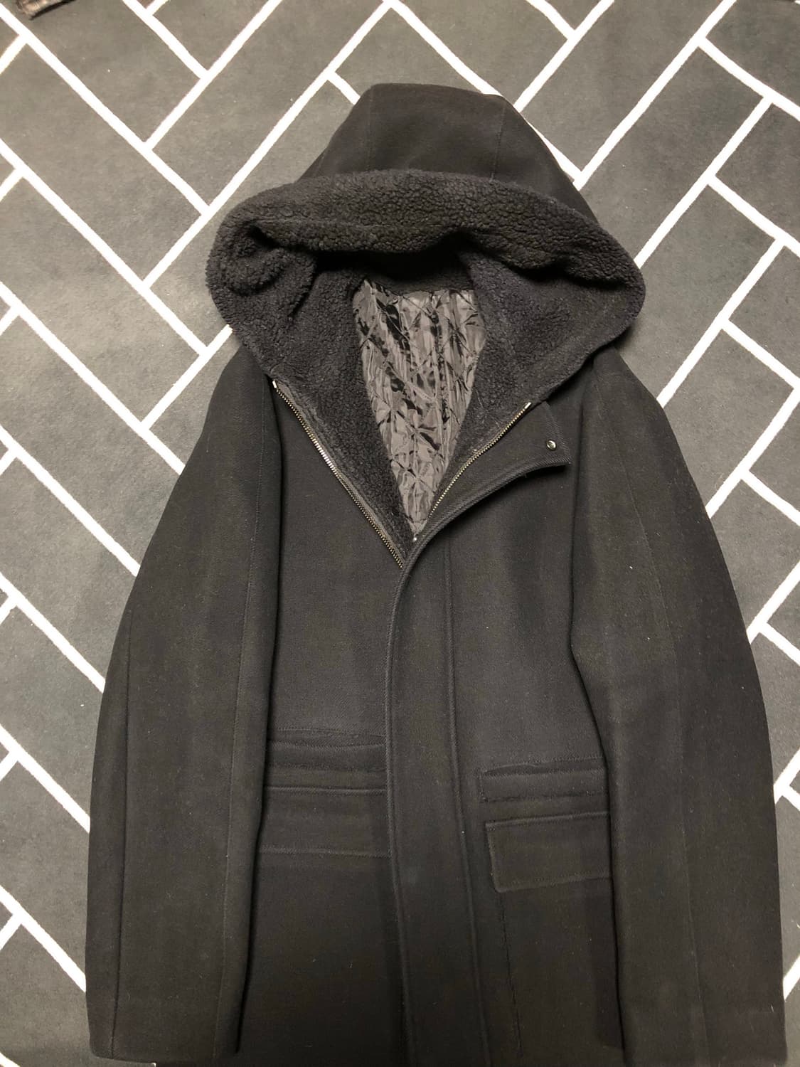 (횡재가)시스템옴므 시어링무스탕후드코트/솔리드몽클레어타임톰브라운스톤벨루티 상품이미지2