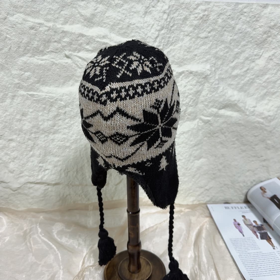 빈티지 크위찬 기모 니트 모자 귀달이 모자 상품이미지3