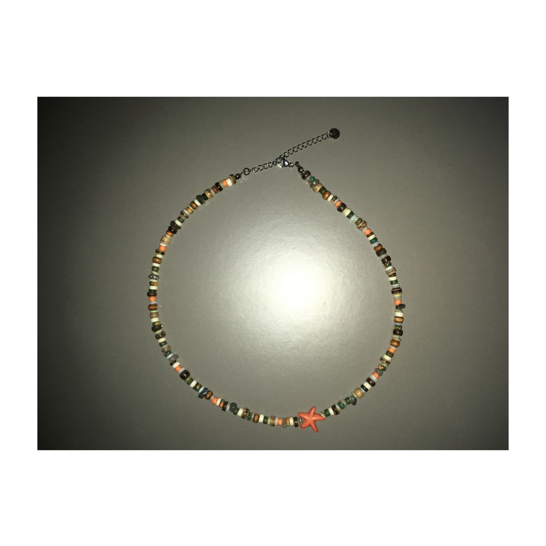 [악] 빈티지 오렌지 불가사리 비즈 목걸이 상품이미지1