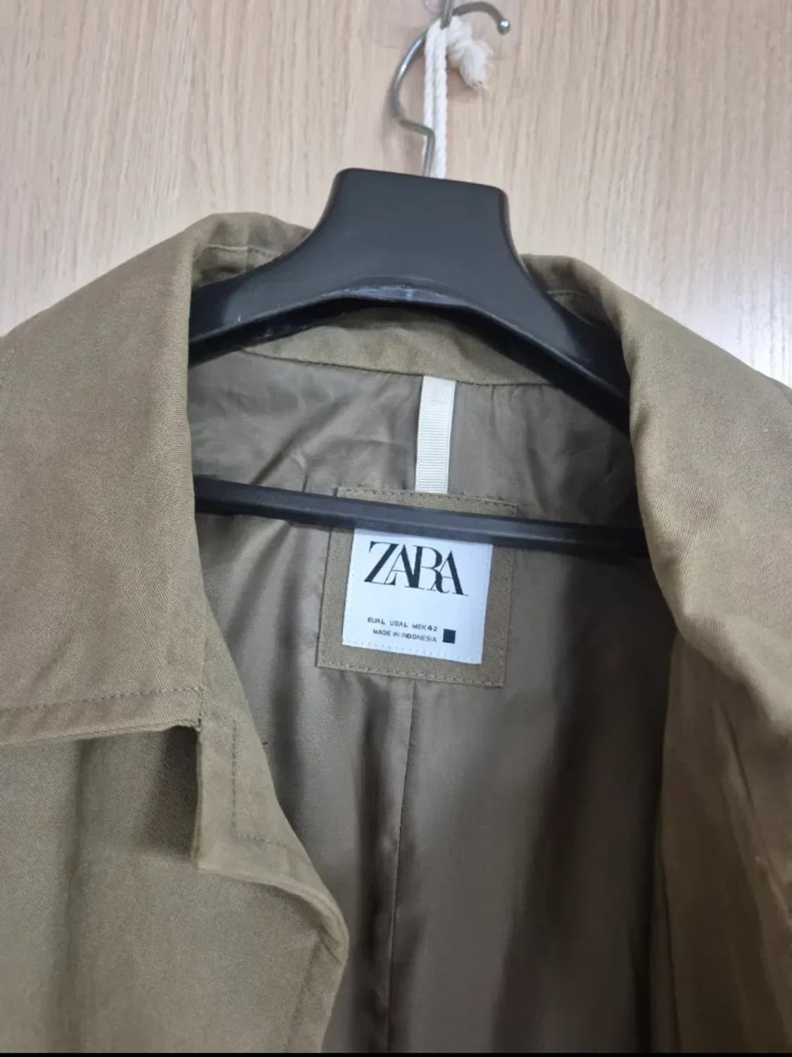 자라 카키색 롱 트렌치 코트 110 xxl 상품이미지3