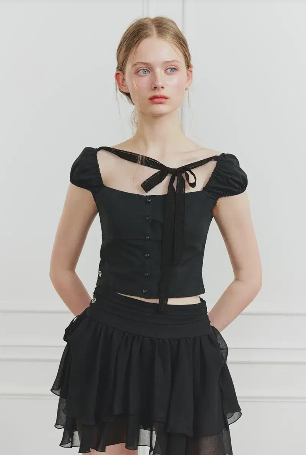 페인오어플레져 웬디 리본 블라우스 s 상품이미지1