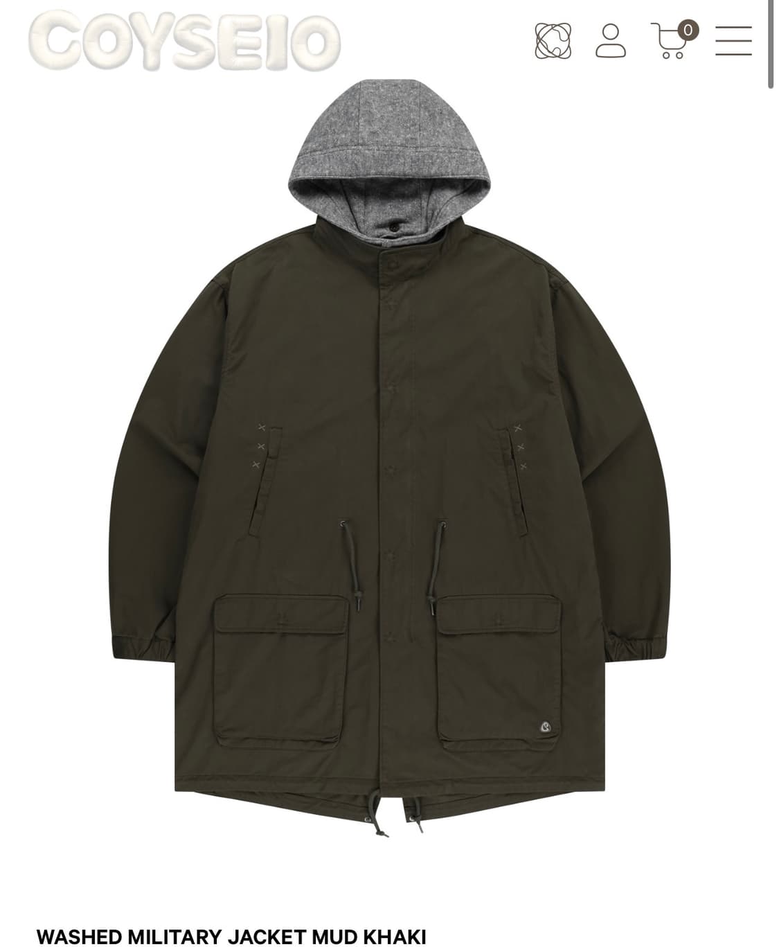 코이세이오 야상 밀리터리 자켓 머드 카키 상품이미지1