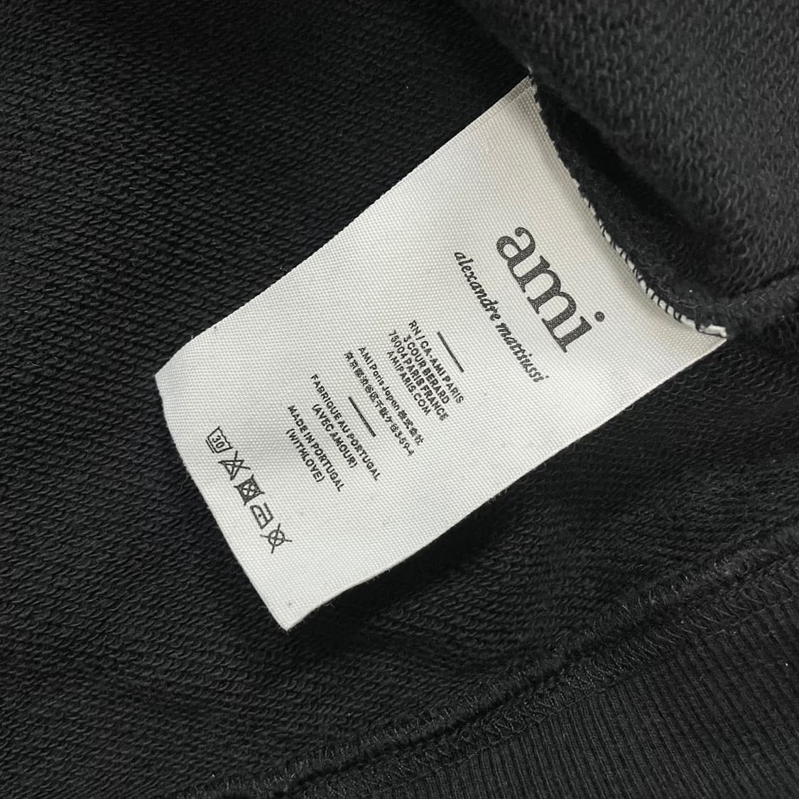 아미 Ami 톤온톤 빅 하트 자수 크루넥 맨투맨 블랙 상품이미지5