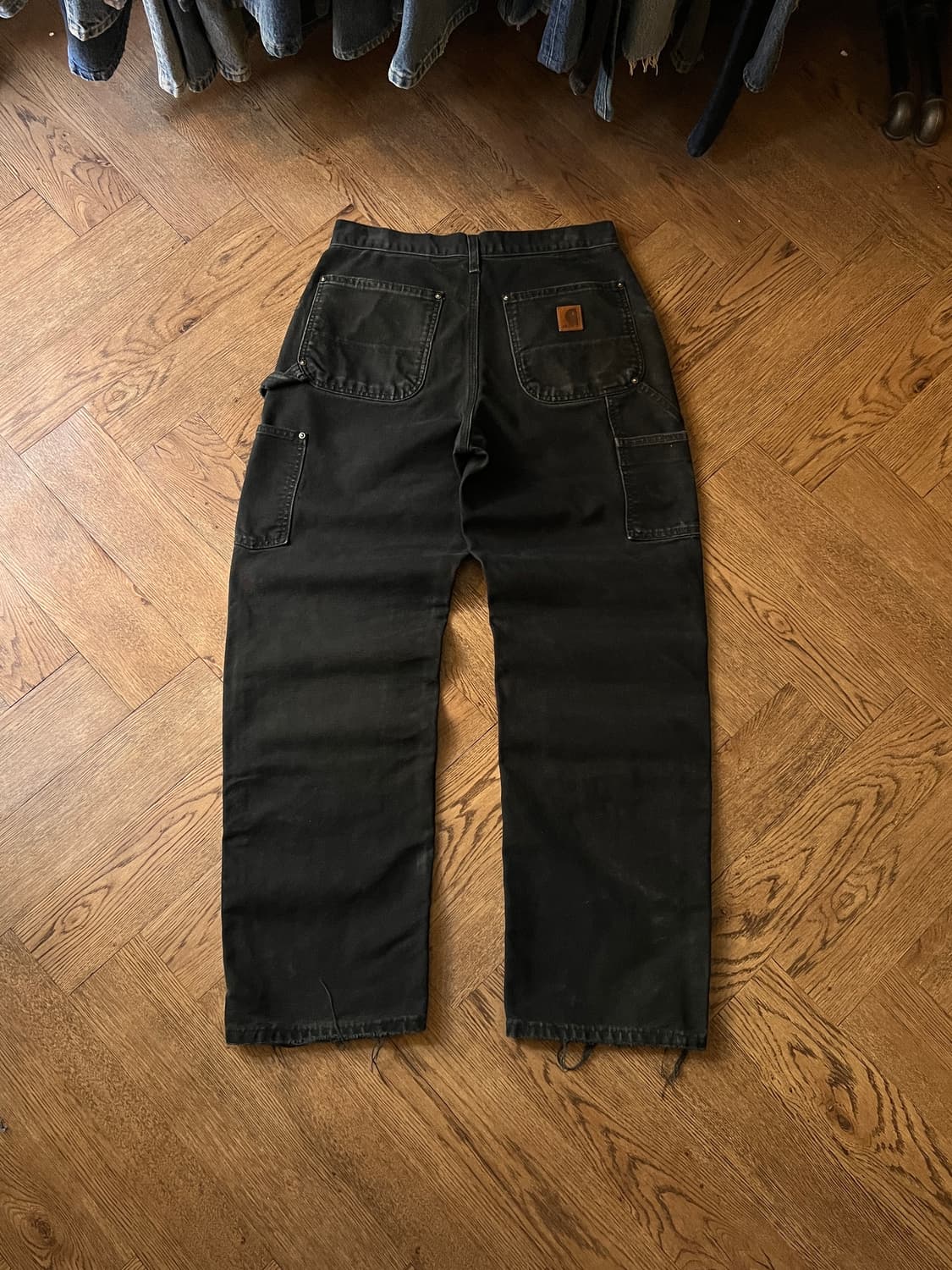 [31]칼하트 USA 빈티지 페이딩 블랙 더블니 워크 팬츠 상품이미지2