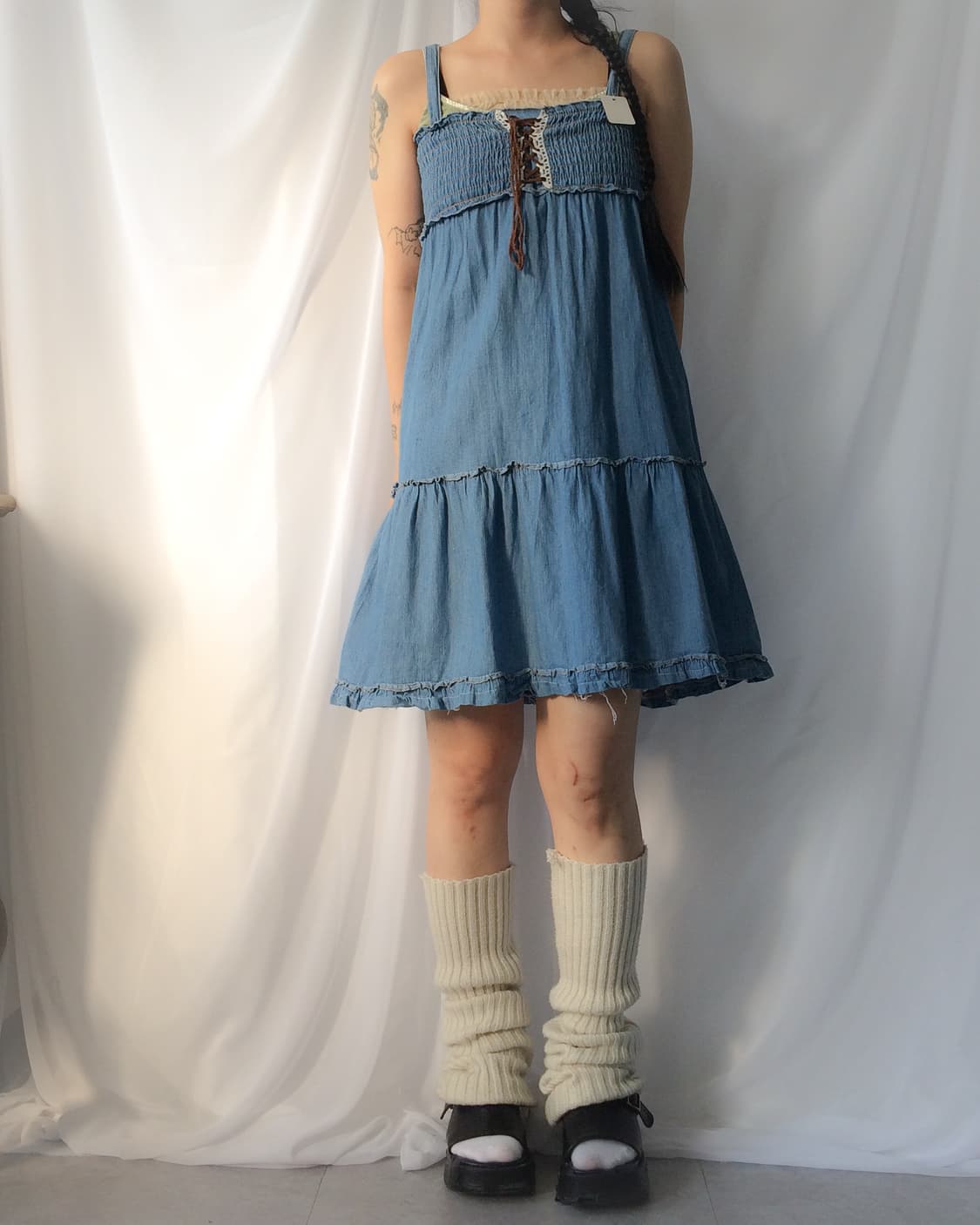 Lace up point sleeveless one piece 상품이미지1