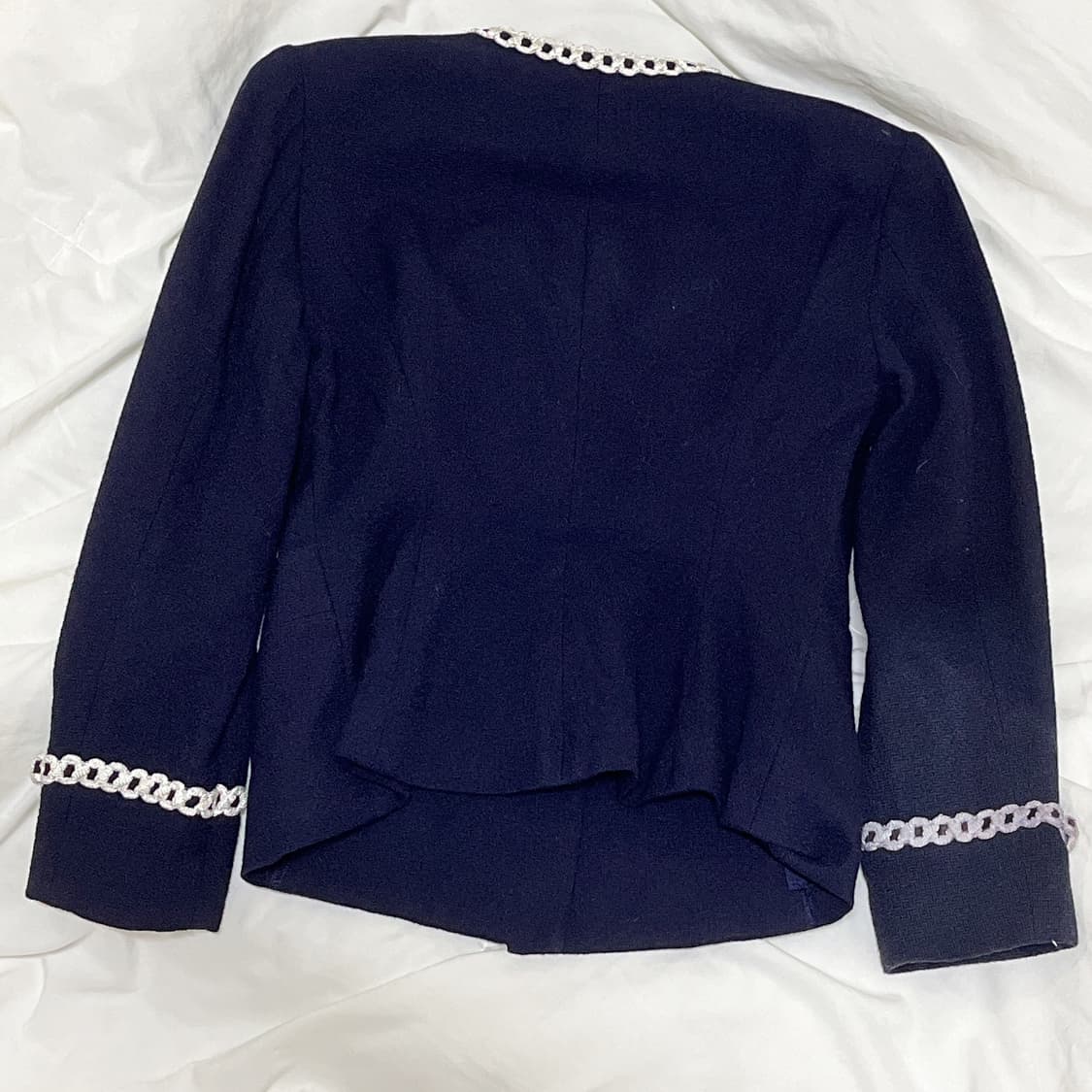 빈티지 ) 딥유넥 리본자켓 상품이미지3