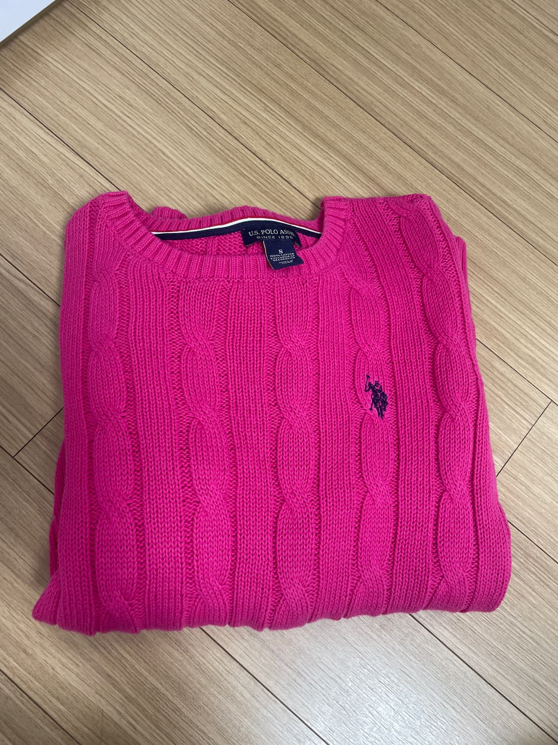 폴로랄프로렌 걸스 케이블 니트 핫핑크 상품이미지1