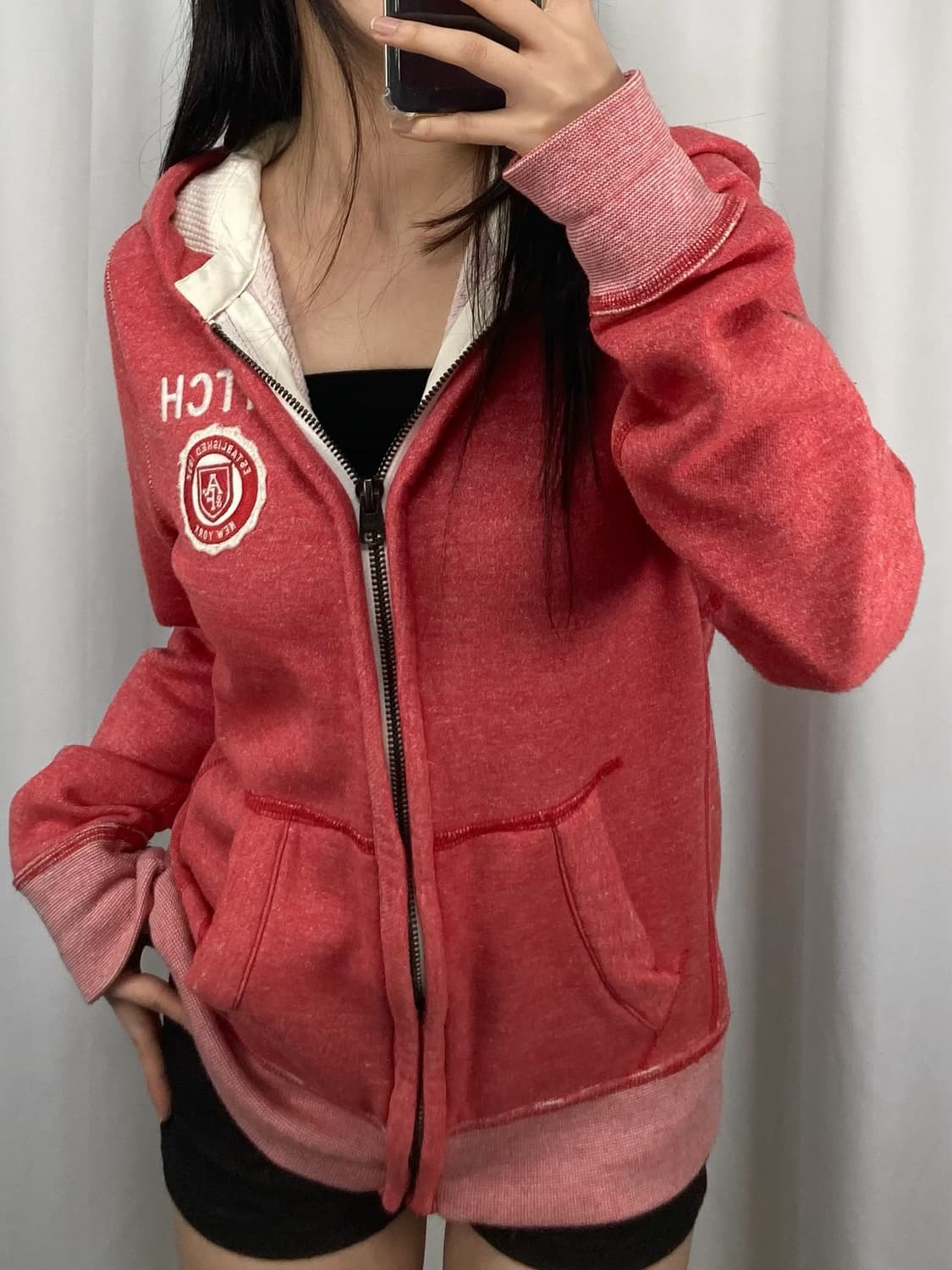 아베크롬비 레드 후드집업 상품이미지3