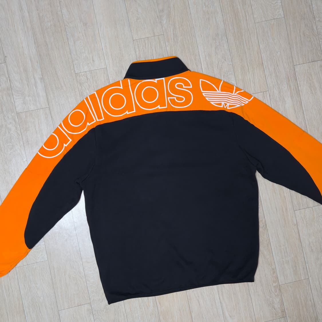 L)아디다스 우븐 코튼 하프집업 블랙/오렌지 상품이미지7